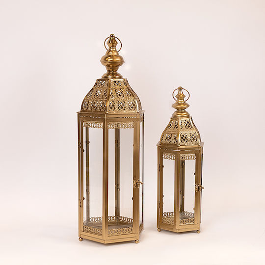 Set Felinare Metalice Cu picioare Bronze 2buc Set Felinare Metalice Cu picioare Bronze 2buc