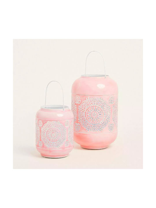 Φαναρι Μεταλικο Ροζ 30 X 20 Cm Beauty Home