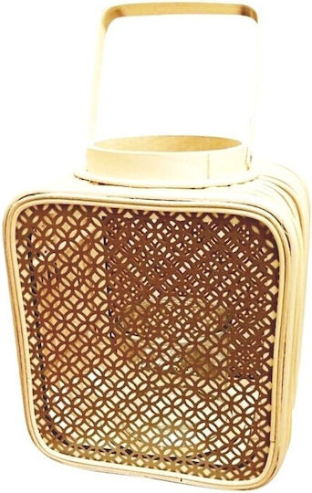 Atmosphera Φαναράκι Rattan Επιτραπέζιο Μπεζ 24x19x28εκ.