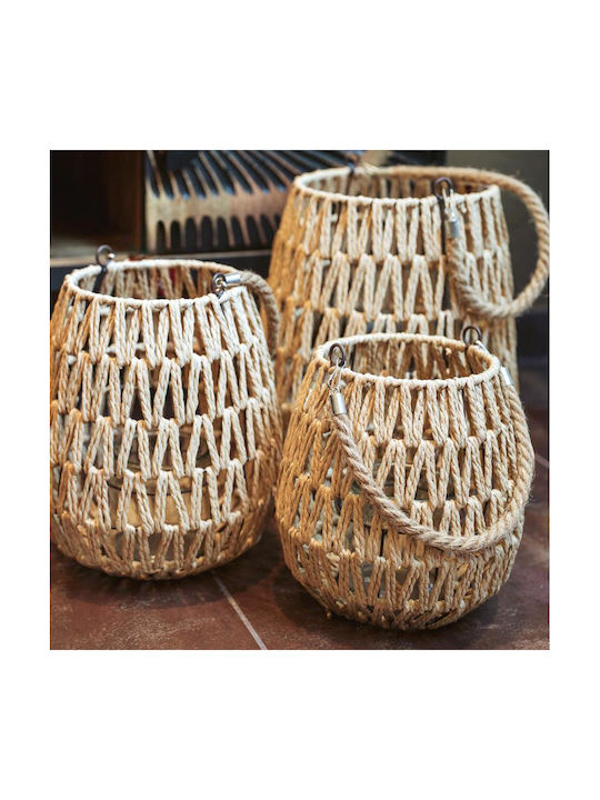 Fylliana Umeko Tabletop Wicker Lantern White 21x22x22cm