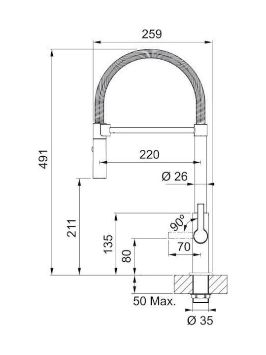 Franke Maris Slim Semi Pro Kitchen Faucet Counter Black