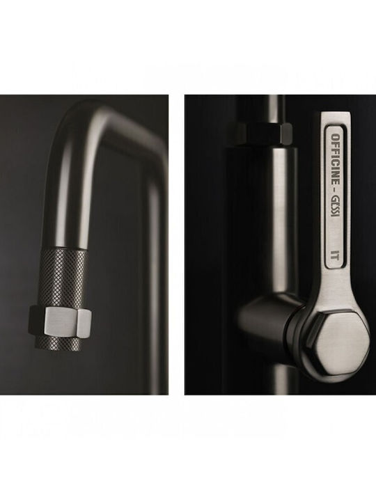 Gessi Küchenarmatur Zähler Edelstahl Silber