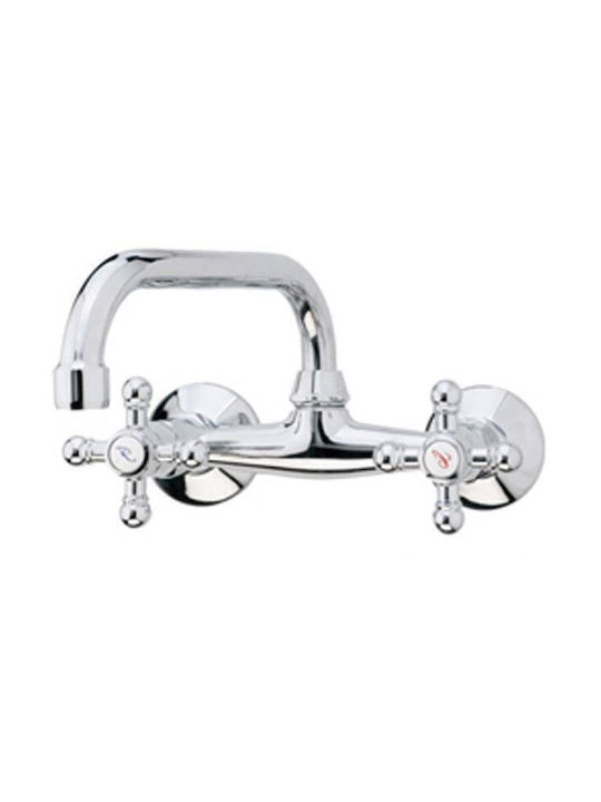 Interflex Retro Kitchen Faucet Wall Silver