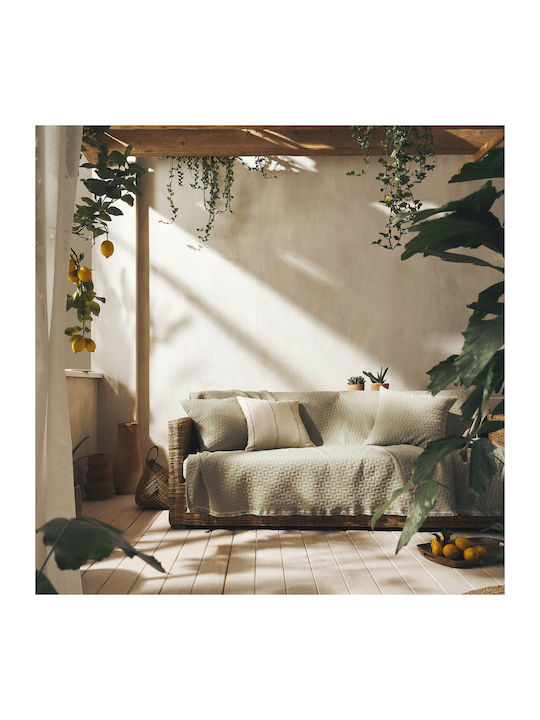 Gofis Home Eliena Ριχτάρι Πολυθρόνας Ζακάρ 180x180εκ. Smoke Green 402/07