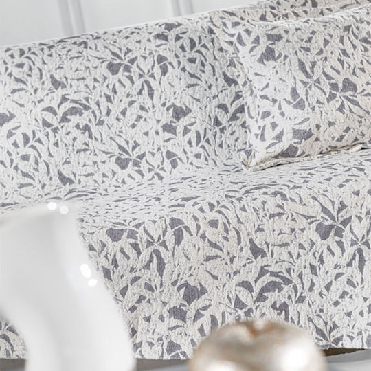 Guy Laroche Blossom Sesselüberwurf Chenille 180x145cm Rauch