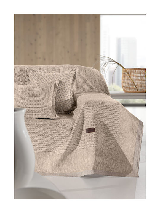 Guy Laroche Central Chenille Armchair Throw 180x150cm Natural