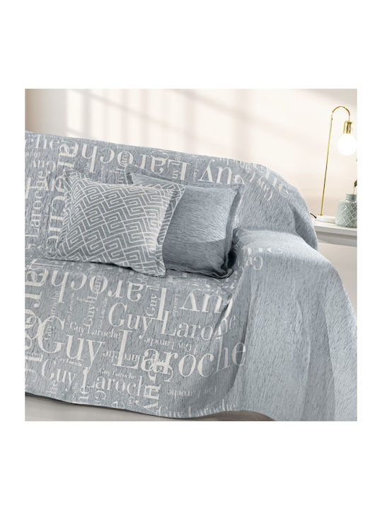 Guy Laroche Stamp Ριχτάρι Διθέσιου Καναπέ Chenille 180x250εκ. Silver 1133030125005