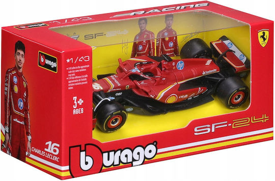 Bburago Ferrari Ferrari F1 Team Sf24 Modeling Figure Car Red in Scale 1:43 14x7x7cm.