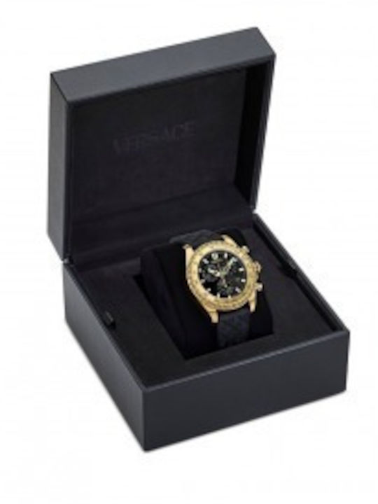 Versace Chrono X Ανδρικό Ρολόι Μπαταρίας με Μαύρο Καουτσούκ Λουράκι