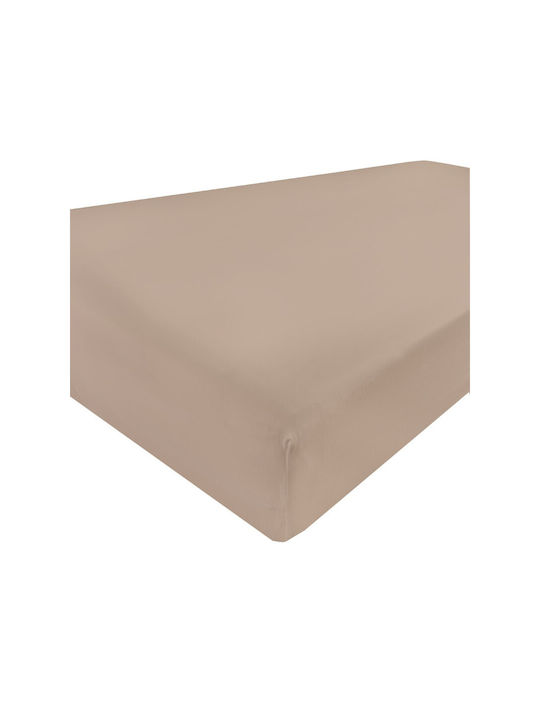 Matex Sheet Single with Elastic Band Cotton Beige 140x200cm