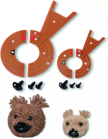 Charlie Bear Pom-Pom-Macher Werkzeug - Paket enthält 1 große Schablone, 1 kleine, Augen oder Nasen, 2 Prym Love 624203 Tiere - Erstellen Sie Ihr Lieblingstier (Pom-Pom-Gerät Code 624190 erforderlich, separat erhältlich)