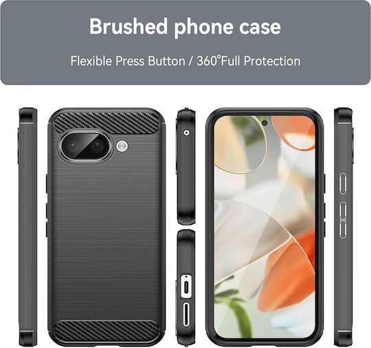 Techsuit Carbon Back Cover Silicone Black (Google Pixel 9a - Techsuit)