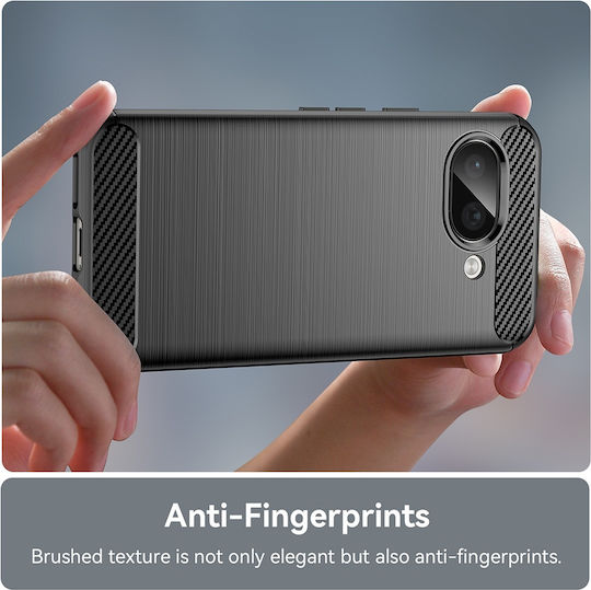 Techsuit Carbon Back Cover Silicone Black (Google Pixel 9a - Techsuit)