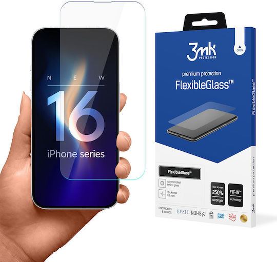 3MK Flexibleglass Keramik Antibakterielles Gehärtetes Glas (Apple iPhone 16 Plus)