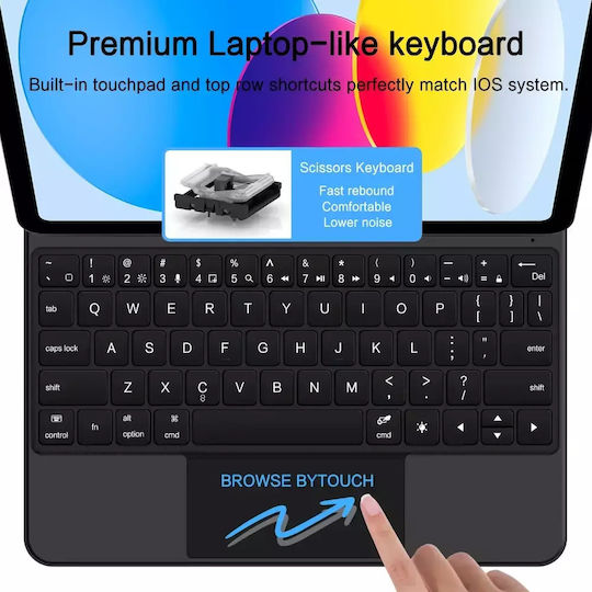 Tech-Protect Smartcase Flip Cover with Keyboard Blacη (iPad 10.9” 10/2022, iPad 11” 11/2025)