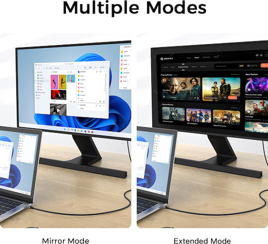 Luvlu Cablu Usb C la Hdmi Uhd 8k@60hz 4k@240hz Hdr 3d Hdcp Viteză 48gbps Dublu Împletit Compatibil Thunderbolt 4 Iphone 16 Pro Max Macbook Pro Air Galaxy S22 S23 Ipad Imac Lungime 1.8m