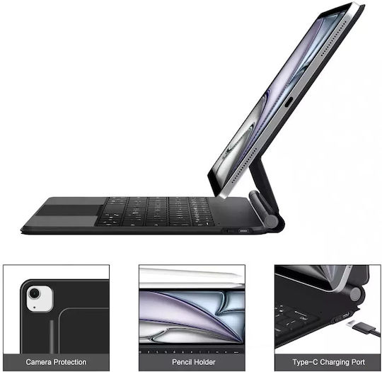 Tech-Protect Smartcase Klappdeckel mit Tastatur Schware (iPad Pro 12,9" 4/5/6, iPad Air 13" 1/2)