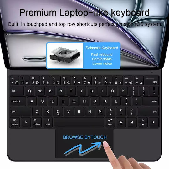 Tech-Protect Smartcase Klappdeckel mit Tastatur Schware (iPad Pro 12,9" 4/5/6, iPad Air 13" 1/2)