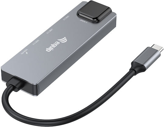 Equip Hub 10 Θυρών USB 3.2 με σύνδεση USB-C / Ethernet Γκρι