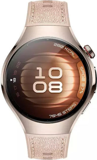 Huawei Watch 5 Stainless Steel 42mm Waterproof with eSIM and Heart Rate Monitor (Beige)