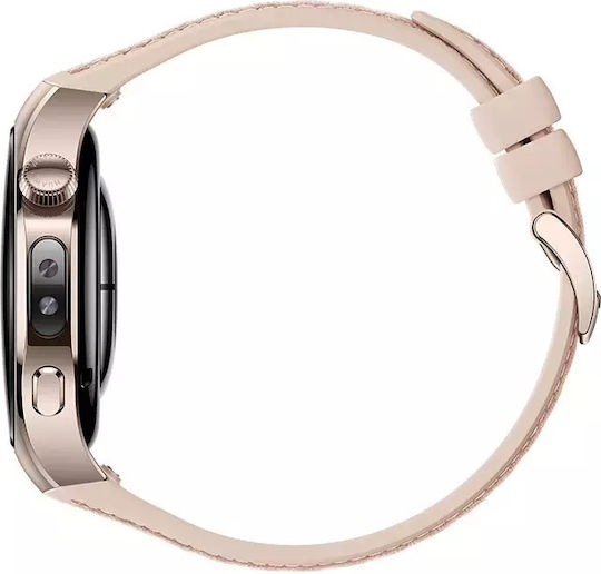 Huawei Watch 5 Stainless Steel 42mm Waterproof with eSIM and Heart Rate Monitor (Beige)