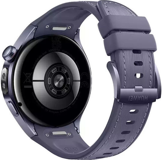 Huawei Watch Titanium 46mm Αδιάβροχο με eSIM και Παλμογράφο (Μωβ
