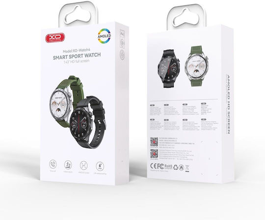 XO Watch 4 46mm with Heart Rate Monitor (Black)