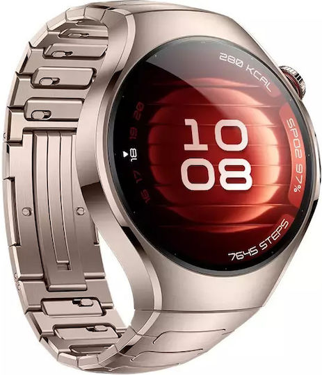 Huawei Watch 5 Stainless Steel 42mm Waterproof with eSIM and Heart Rate Monitor (Sand gold)