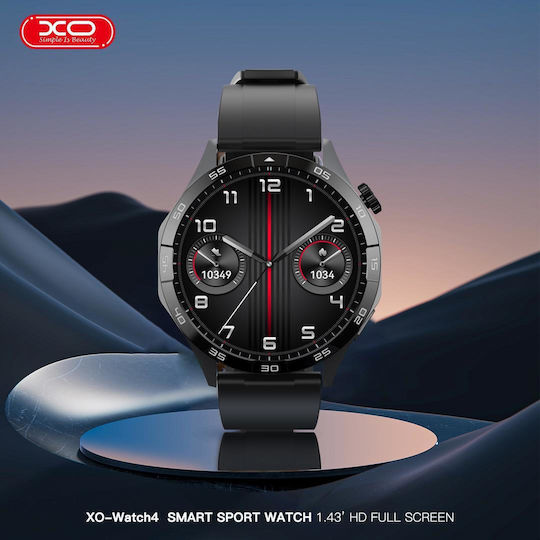 XO Watch 4 46mm with Heart Rate Monitor (Black)