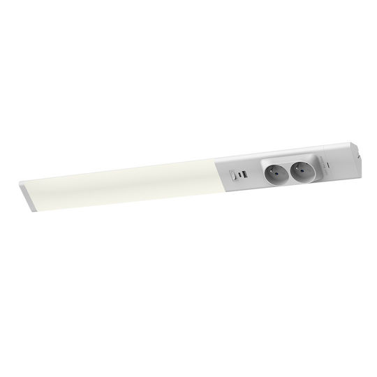 Dual Under-cabinet Lamp 18w 4000k Usb-a/c + 230v Sockets