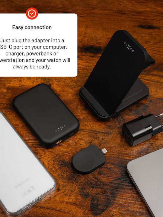 Fixed Φορτιστής για Powerstation Uni, Galaxy Watch Μαύρος
