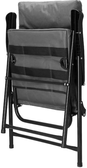 Folding Chair Terrace Camping Seat Backrest Foam Max 120kg Gray