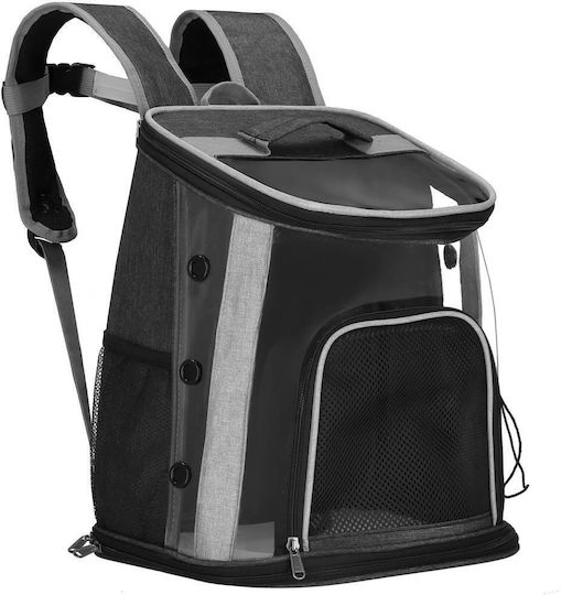 Small-Medium Dog Carrying Bag Backpack Up To 15 Kg Side Pockets 38x34x26 Cm Black