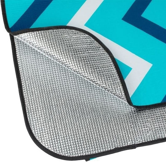 Pătură de picnic din aluminiu cu model în dungi zigzag 200x200cm albastru