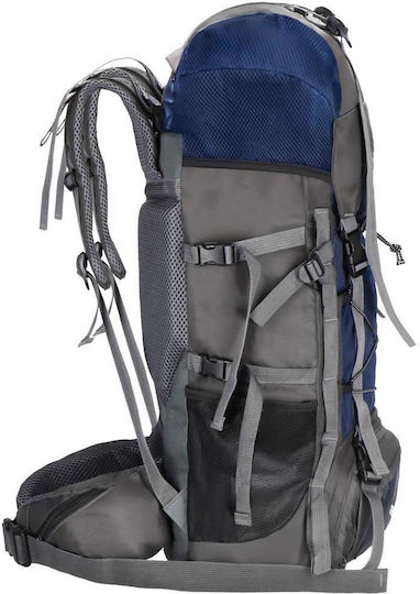 Husă impermeabilă pentru rucsac militar tactic de drumeție, 90 litri, 25 kg, 74x32x20 cm, albastru-gri