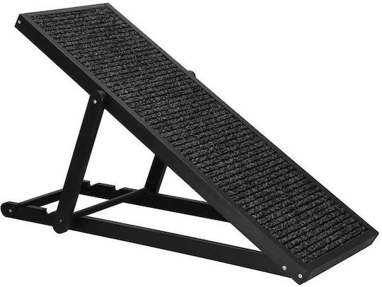 Rampă câini pisici 3 niveluri ajustabile 42-59cm antiderapant lungime 103cm negru