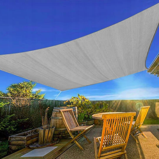 Square Sunshade Tarp 300x300 Cm Waterproof Uv Protection 180g/m² Polyester Gray