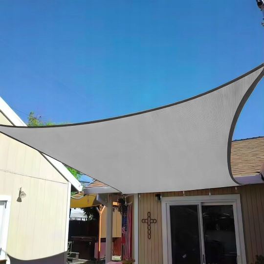 Square Sunshade Tarp 300x300 Cm Waterproof Uv Protection 180g/m² Polyester Gray