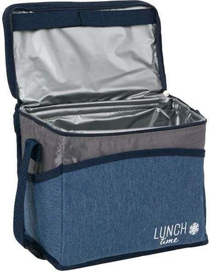 Geantă alimentară cu fermoar 9L 26x16x21cm Albastru Jeans Antracit
