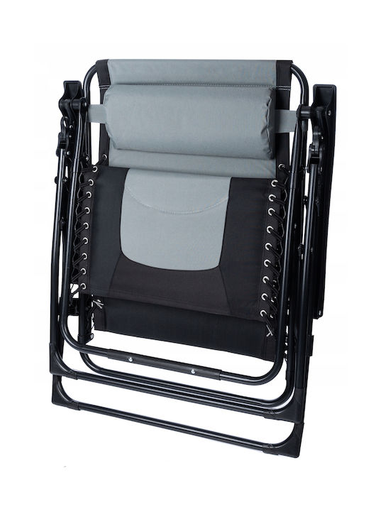 Șezlong Metalic Negru 175x75x110 cm
