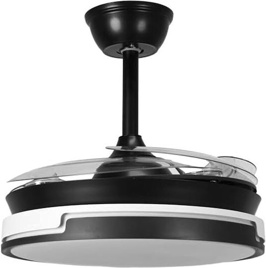 Deckenventilator 121.92cm mit Leuchte Schwarz