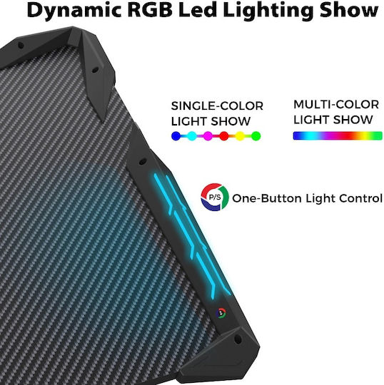 Геймърско бюро Дървено Черен с LED 153x60.5x78.5бр
