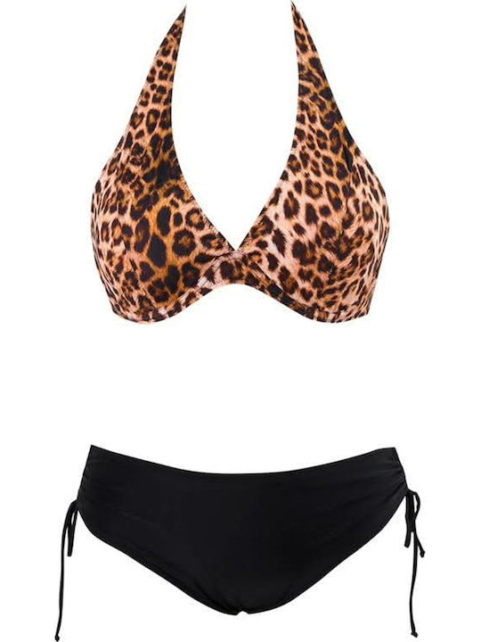 Set Bikini Animal Print Καφέ - Μαύρο