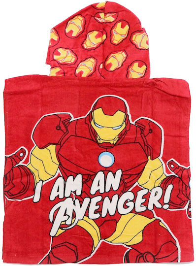 Marvel Avengers Ironman Kids' Beach Poncho 50x100cm Er1956 Red
