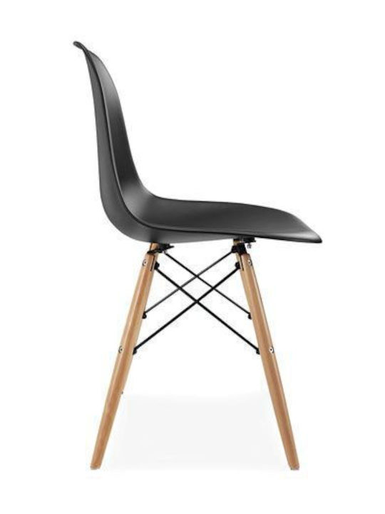 Fiore Kd Dining Room Polypropylene Chair Black 46x53.5x81.5cm