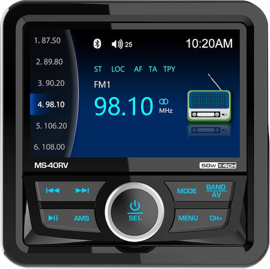 Bizzar Boat Sound System 4x Waterproof with USB / AUX / Bluetooth