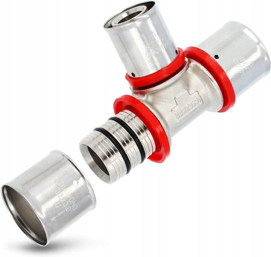 Triple Brass Pex-al-pex Diamond Tee Fitting 32x25x32 Fzz-009.32x25x32.t-3