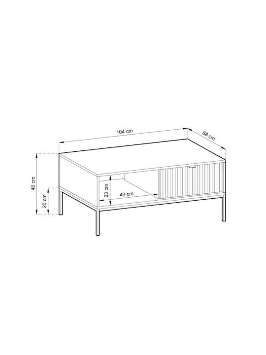 Orrhogonio Zentral Kaffeetisch Nova Holz mit Schubladen Grün + Anthrazit M104xB46xH68cm