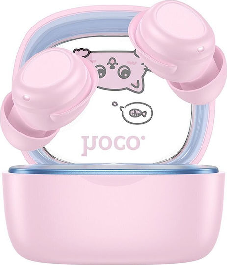 Hoco EW111 Kids In-ear Bluetooth Handsfree Ακουστικά με Θήκη Φόρτισης Ροζ