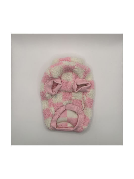 Bonnie Mittelgroße Hundeweste Fleece Kariert Pink & Weiß